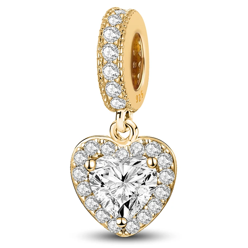 MyGiftHome 925 Sterling Silver Love Heart Charms