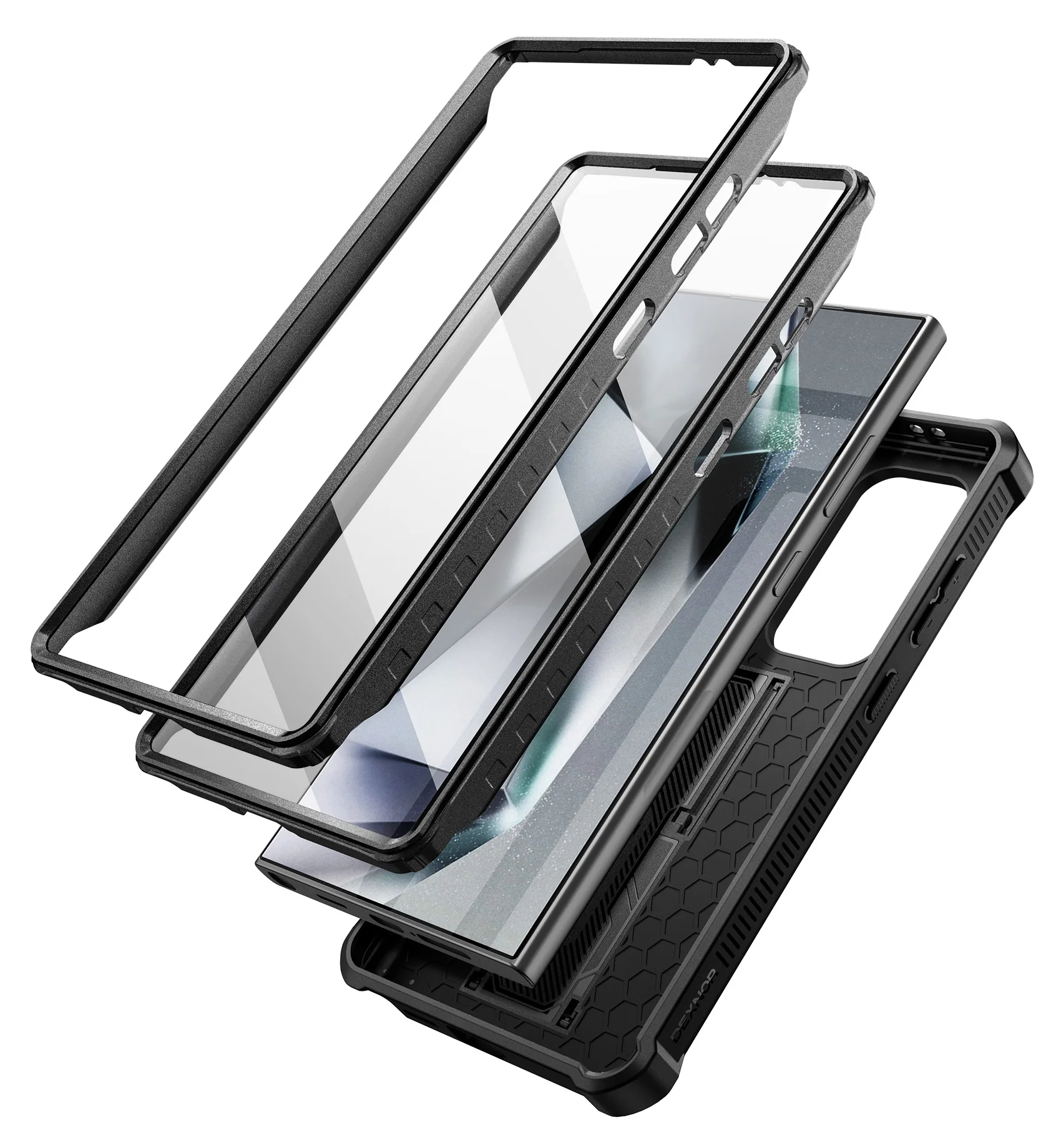 Full Body Rugged Phone Case with Camera Cover, Built-in Screen Protector, and Kickstand