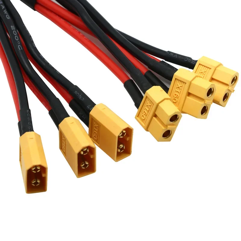 Silicon Wire XT60 Parallel Battery Connector Male/Female Cable Double Extension Y Splitter/RC Battery Motor 3 Way 14AWG