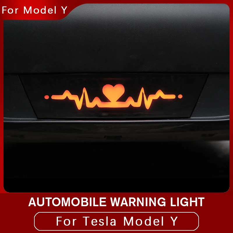 

For Tesla Model Y 2017-2022 LED Brake Turn Signal Lamp Pilot Lights Five Flashing Modes Heartbeat Lamp Car Tail Caution Light