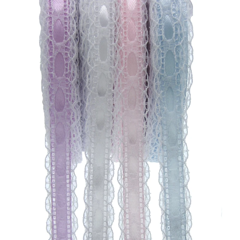 Satin Ribbons 1 Roll 20Yards 1/2" White Lace Pink For Packing Craft Party Wedding Scrapbooking 1.2cm Bow