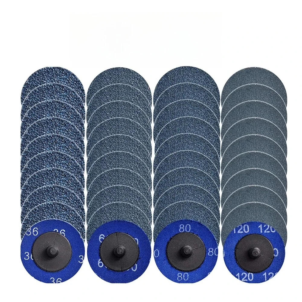 

20Pcs 2 Inch Zirconia Quick Change Sanding Discs Roll Lock R-Type Sandpaper Abrasive Disc 50mm 1/4" Holder Paint Rust Removal