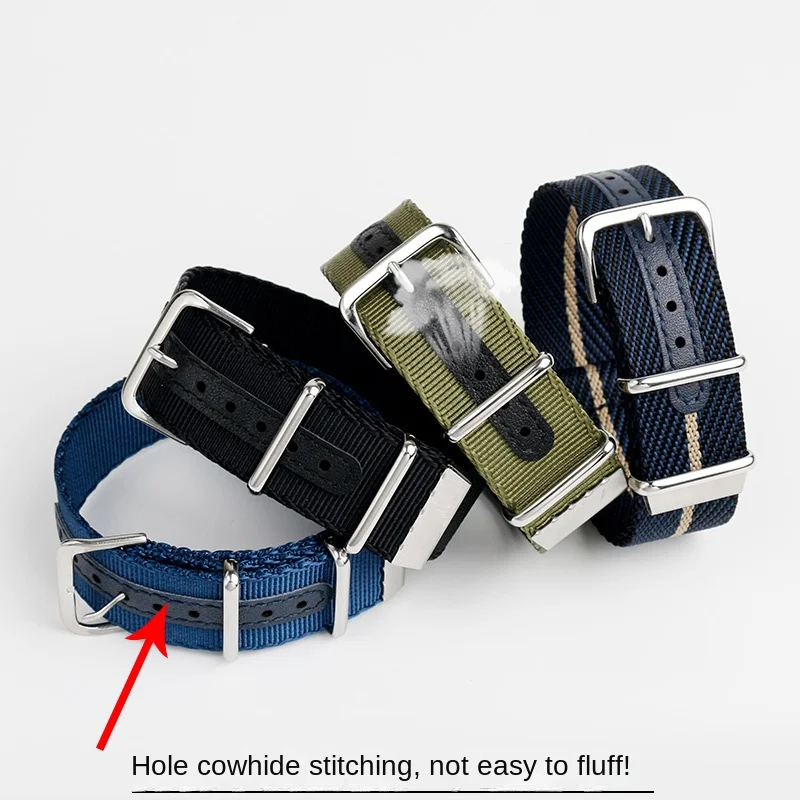

Suitable for Peinahai Hamilton Seiko Citizen waterproof one piece nylon watch strap men's canvas watch chain 20mm 22mm