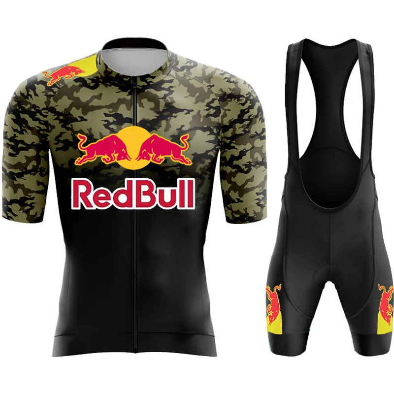 Road Bike Uniform Red Bull Cycling Bib Equipment Man 2024 Mens Jersey Men's Clothing Clothes Professional Shirt Tricuta Bicycles 3