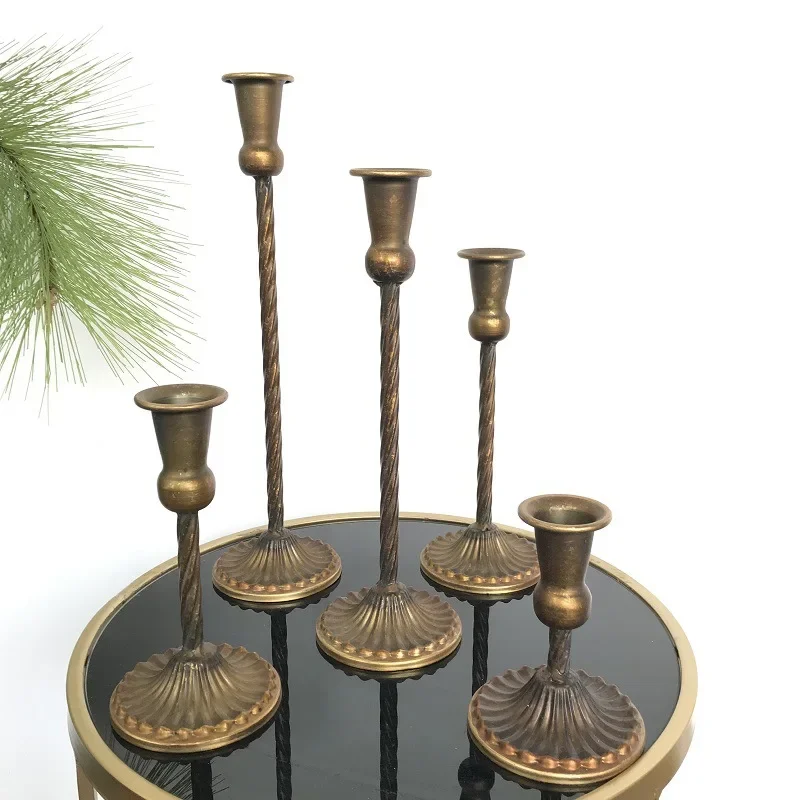 Single Headed Metal Candlestick Romantic Wedding Decorations Iron Art Candle Holders Living Room Candlelight Dinner Decoration candle holders