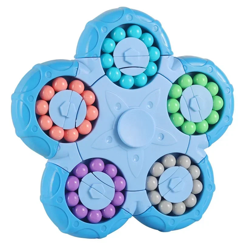 2 in 1 Magic Bean Gyro, Magical Bean Puzzle Toy, Rotating Magical Fidget Spinner Toys for Kids, Stress Relief Puzzles