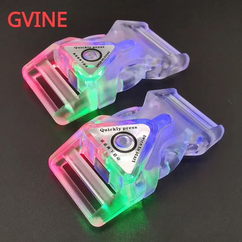 

1pcs LED Light Warning Plastic Buckle Cam Fastex Breakaway Buckles For Pet Leash Dog Strap Garment Bag Part Curved 20mm 25mm