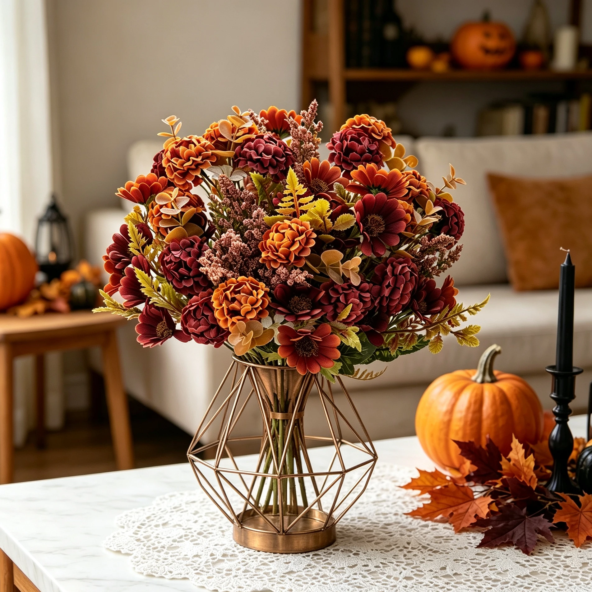 3 Stück Künstliche Blumen Seiden-Chrysanthemen Brautsträuße Hochzeit Outdoor Garten Zuhause Vasen Tisch Herbstdekoration Geschenkzubehör