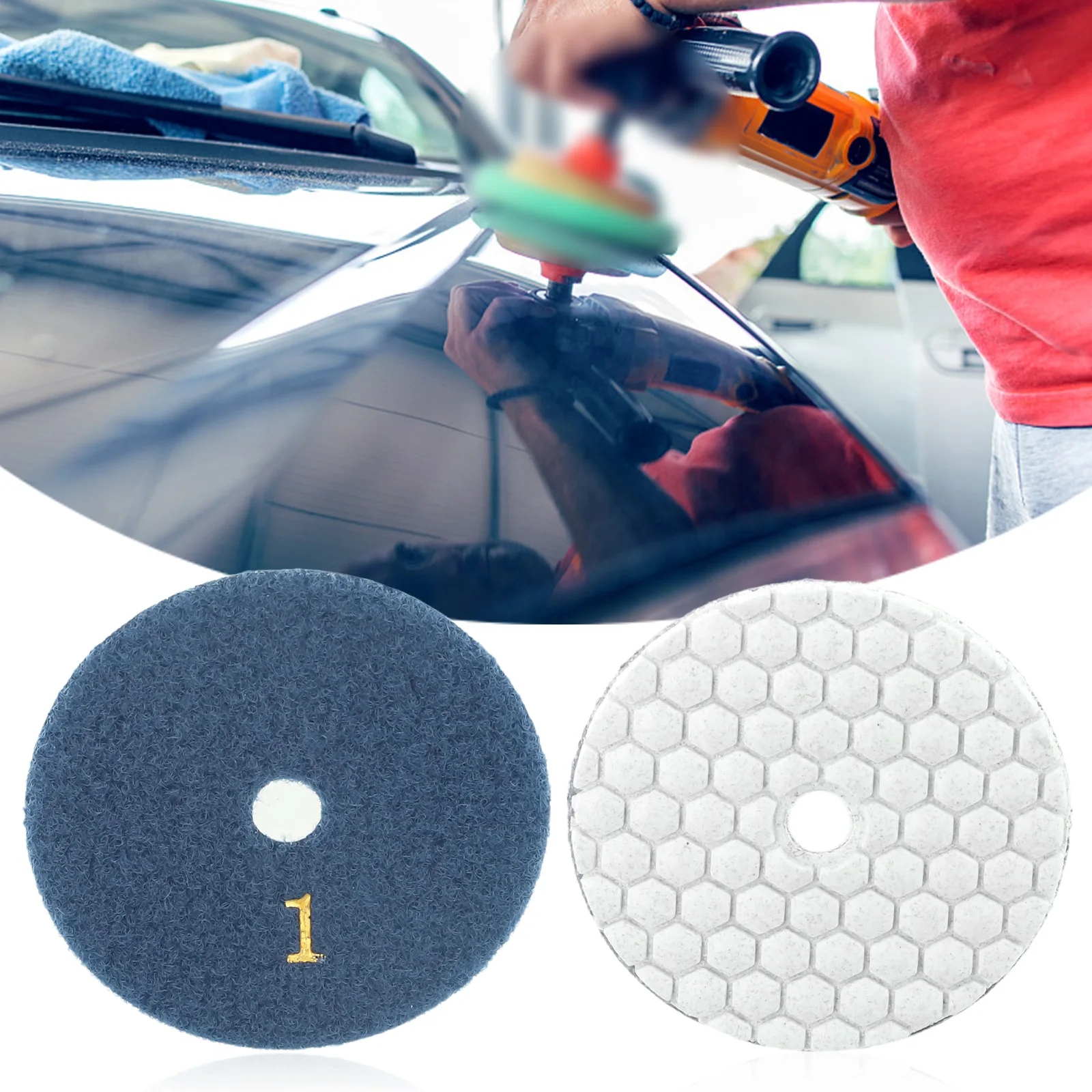 

1pc Diamond Dry Polishing Pad 3Inch Type Sanding Disc For Marble, Granite, Quartzite, Glass, Stone Polishing Grinding Disc