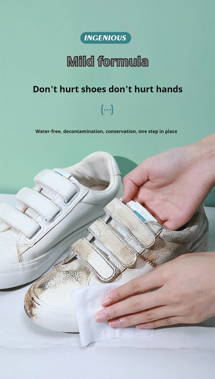 Portable Outdoor Shoe Cleaner Wipes Powerful Disposable Sneaker Cleaning Cloths for White Shoes Sneakers Cleaning Kit