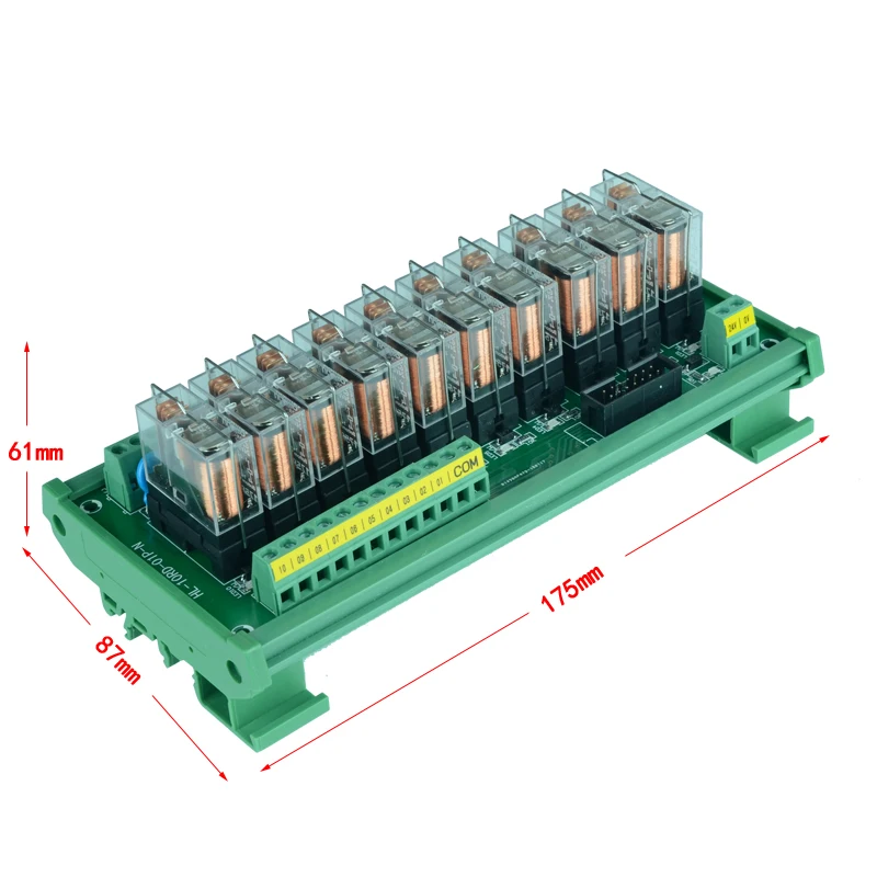 

10 channels16A Relay Module Driver Board PLC Board Relay G2R-1-E Input 24V NPN