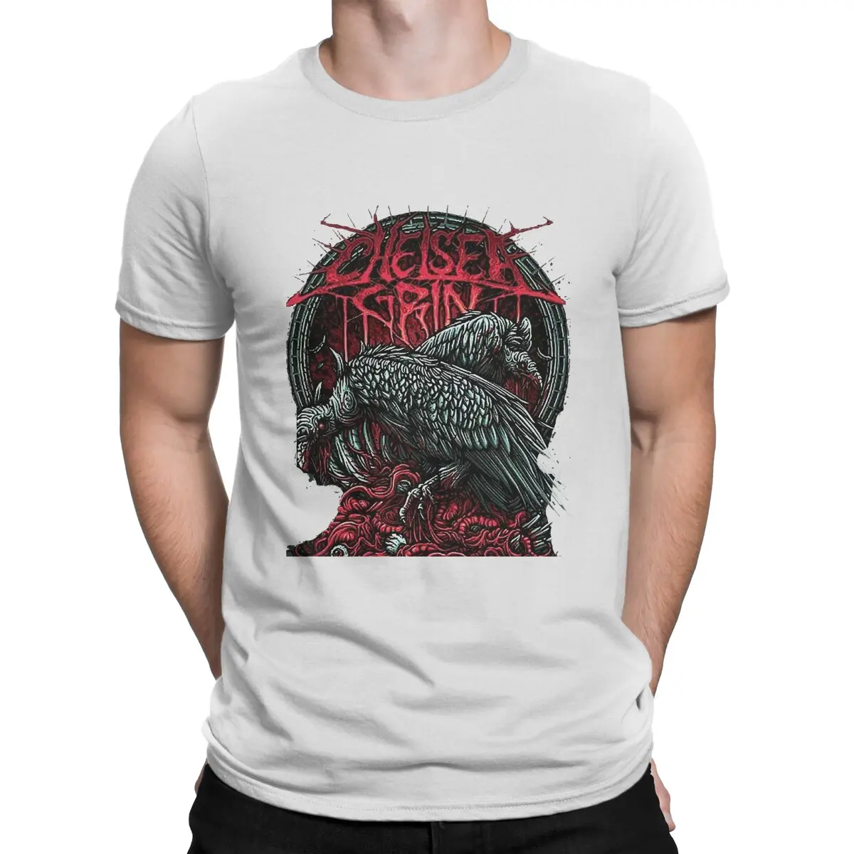 thumbnail image 1 of Camiseta de Brid Art para hombre, Chelsea Grin, de algodón, cuello redondo y manga corta, ideal como regalo., 1 of 7