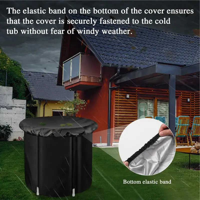 Outdoor portable ice bath tub Ice Bath Cover Drawstring Bathtub Insulated Cover Windproof Keeps Cold Ice Bath For 29.5-Inch Diameter Cold Plunge