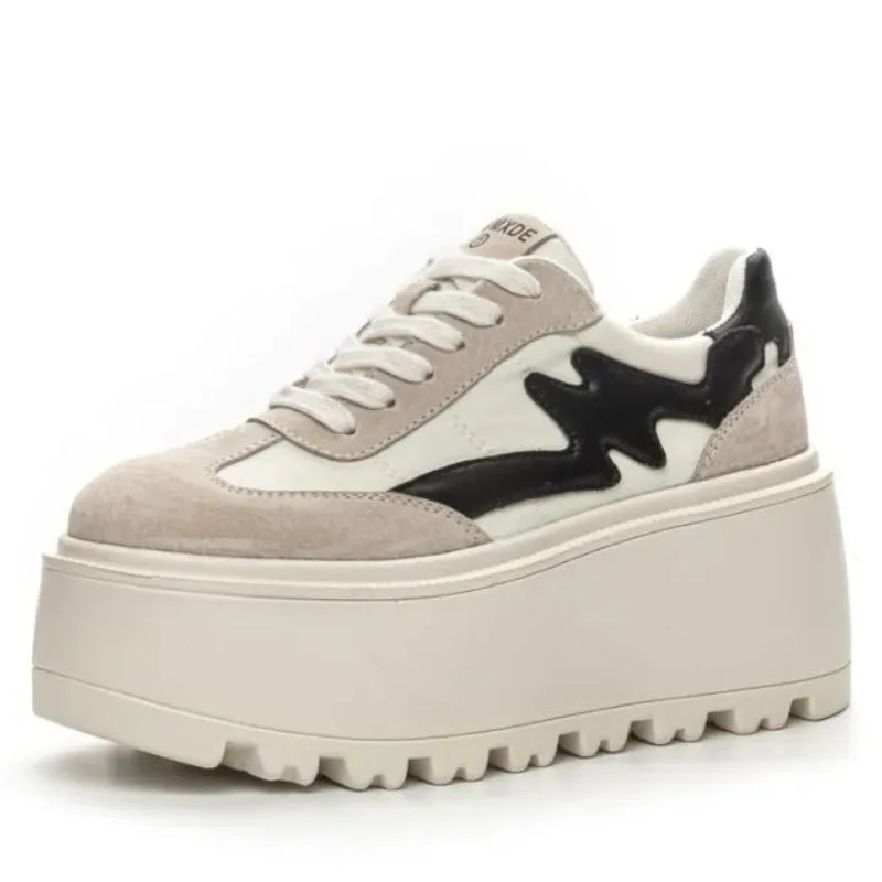 

Женские массивные кроссовки из свиной шкуры, повседневные туфли на платформе, натуральная кожа, 8 см, сезон осень-весна