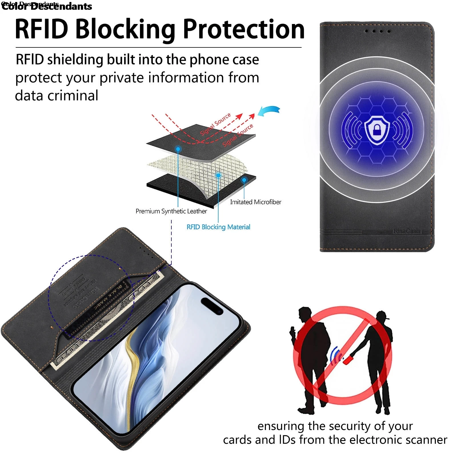 Luxury Leather Magnetic Wallet Case - Enhanced Protection