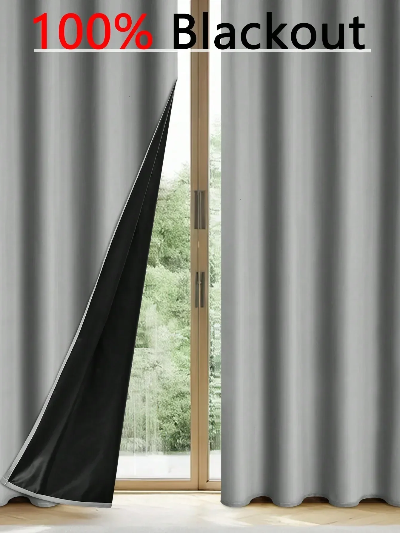 2025 New Total Privacy Safe and Odorless Curtains for Living Room and Bedroom 1pc Solid Blackout Curtains with Grommets 2