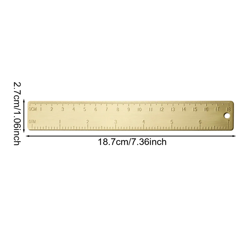 Small Metal Ruler Vintage Brass Ruler With Holes Dual Scale Measuring  Suppliesl For Engineers Students Architects And Draftsman - AliExpress