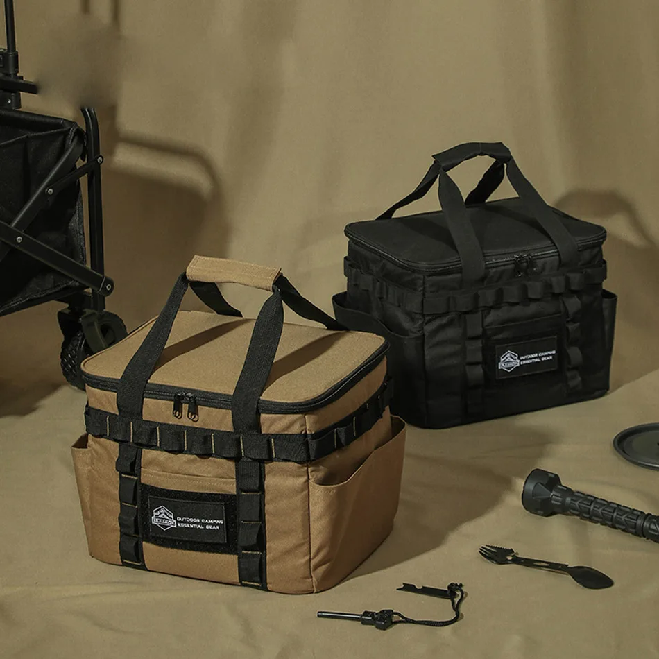 

Outdoor Camping Equipment Storage Bag Camping Llights Tableware Tools Gas Tank Tactical Bag Two-In-One Ice Bag to Keep Cold