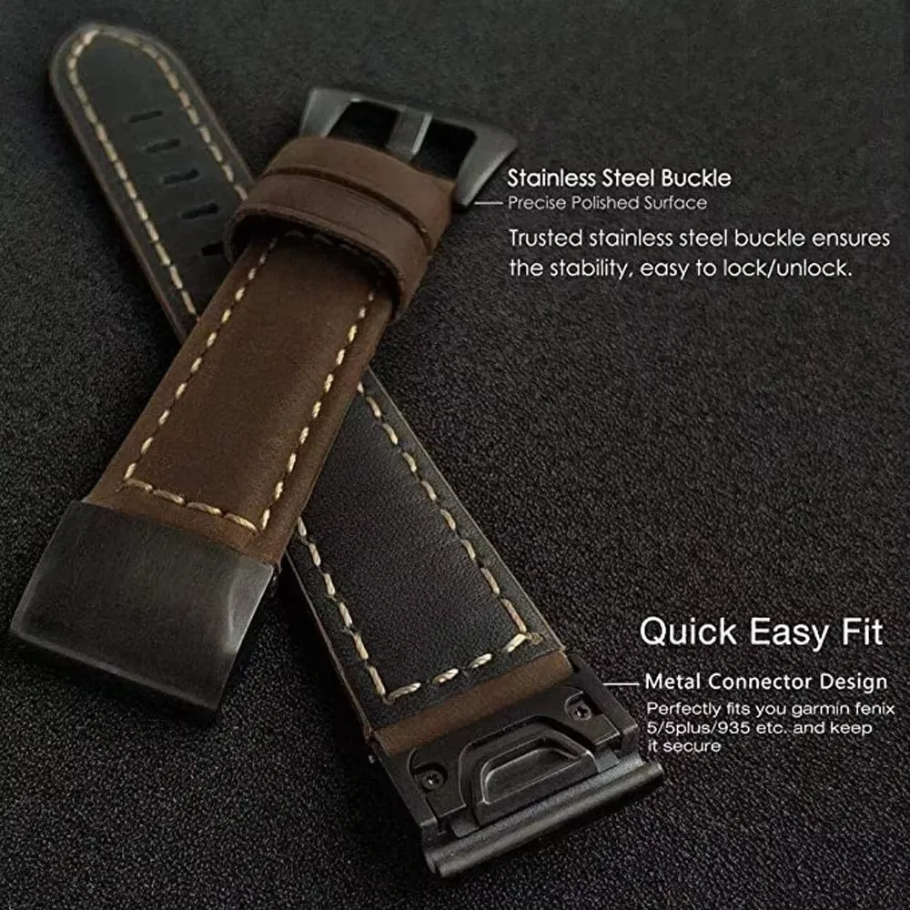 Premium Leather QuickFit Watch Strap - 26mm & 22mm