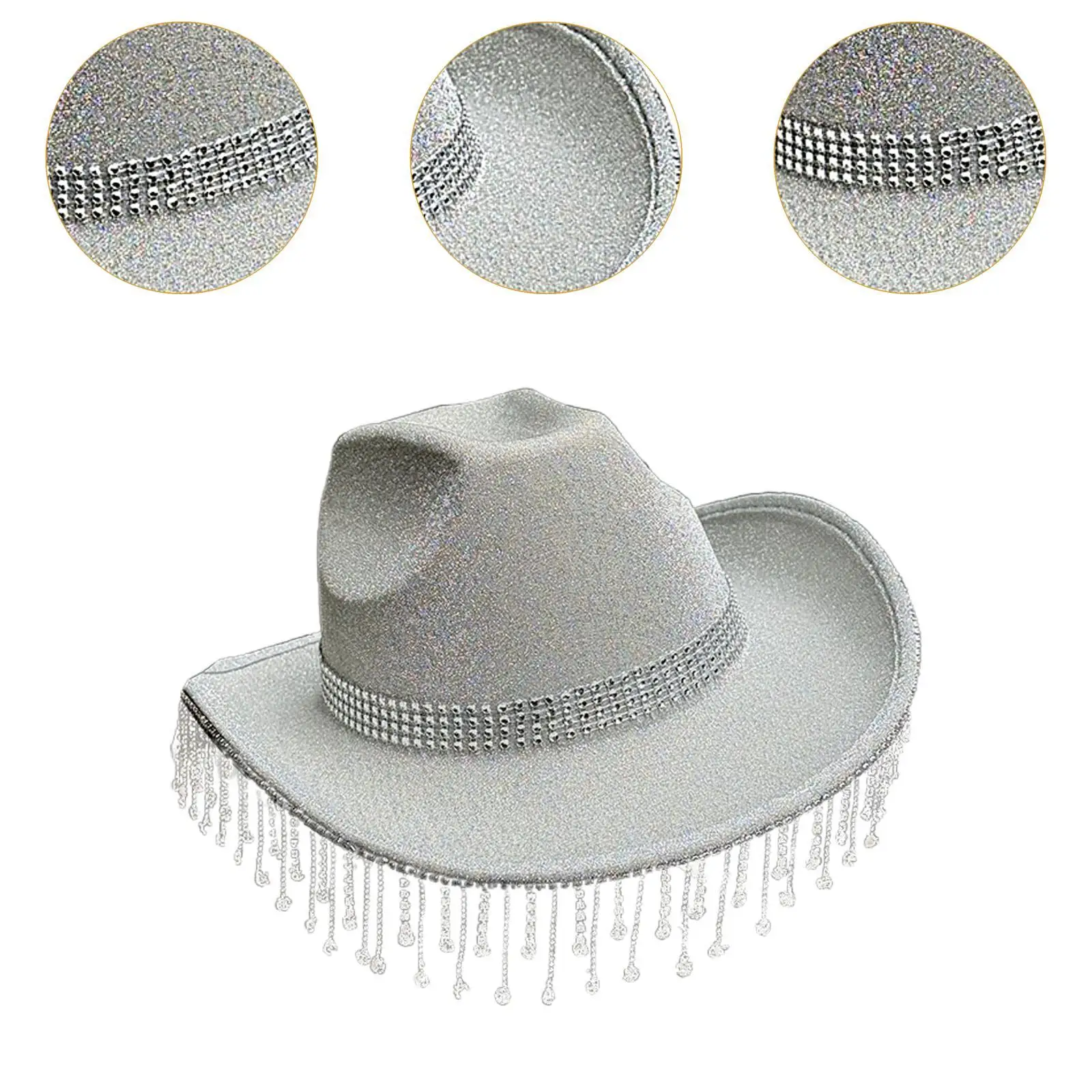 Western Cowboy Hat Novelty Decor Lightweight Headwear Wide Brim for Wedding Stage Performance Engagement Men Women Outdoor