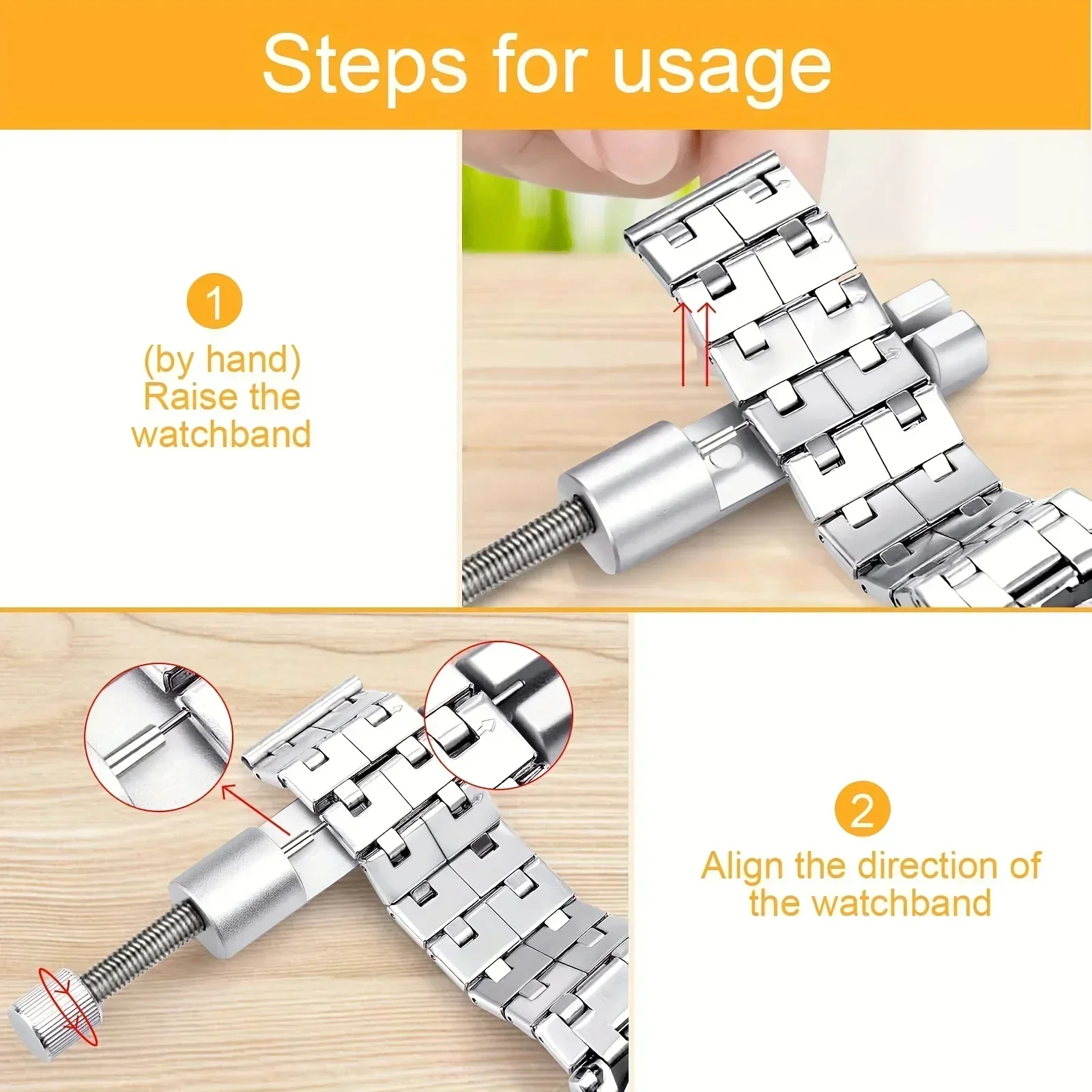 Watch Strap Adjustment & Repair Tool Kit with Easy Pin Removal