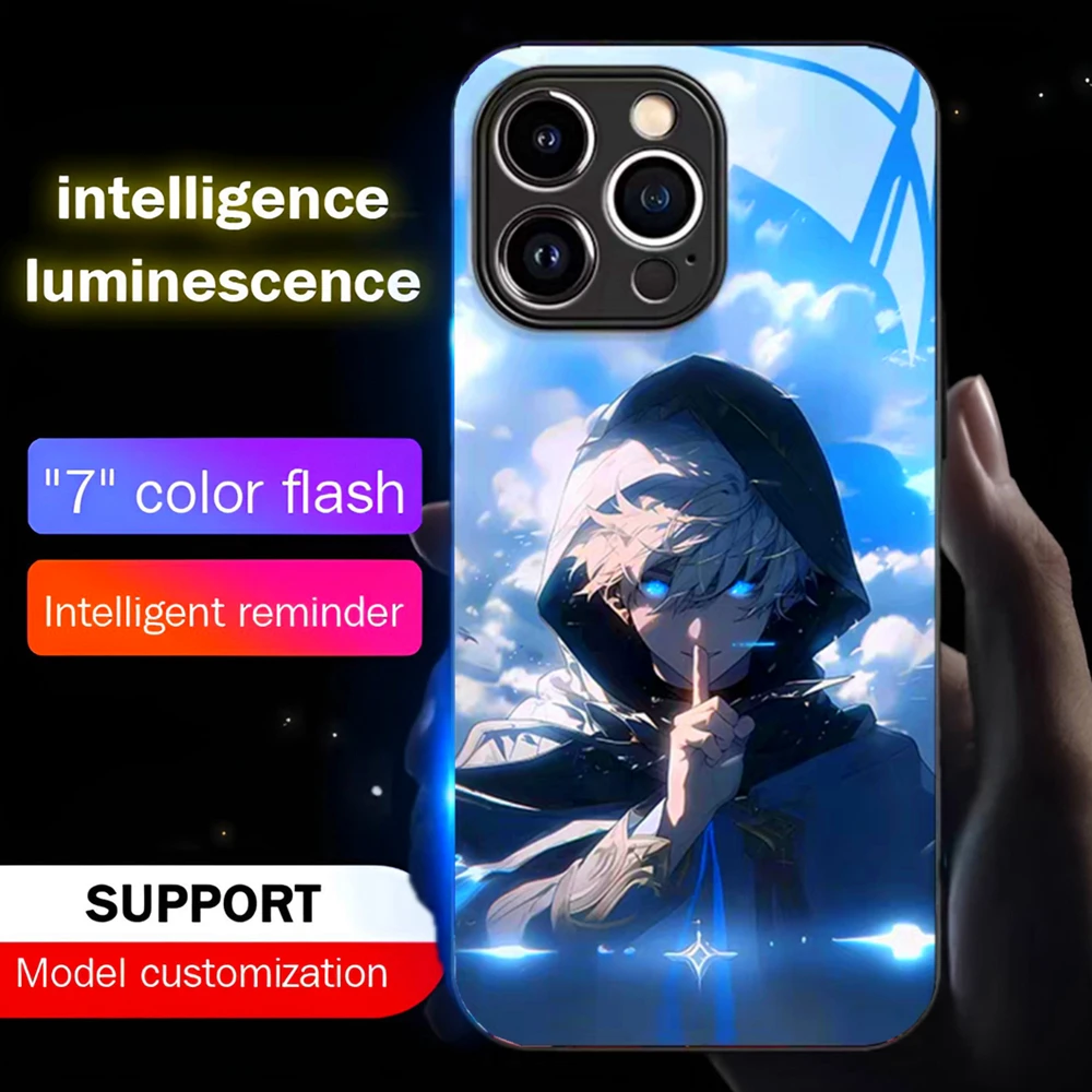 Luxuriöse Sprachgesteuerte Leuchtende Handyhülle LED-Telefonabdeckung für iPhone Air 17 16 E 15 14 13 12 11 Pro Max XR XS Plus
