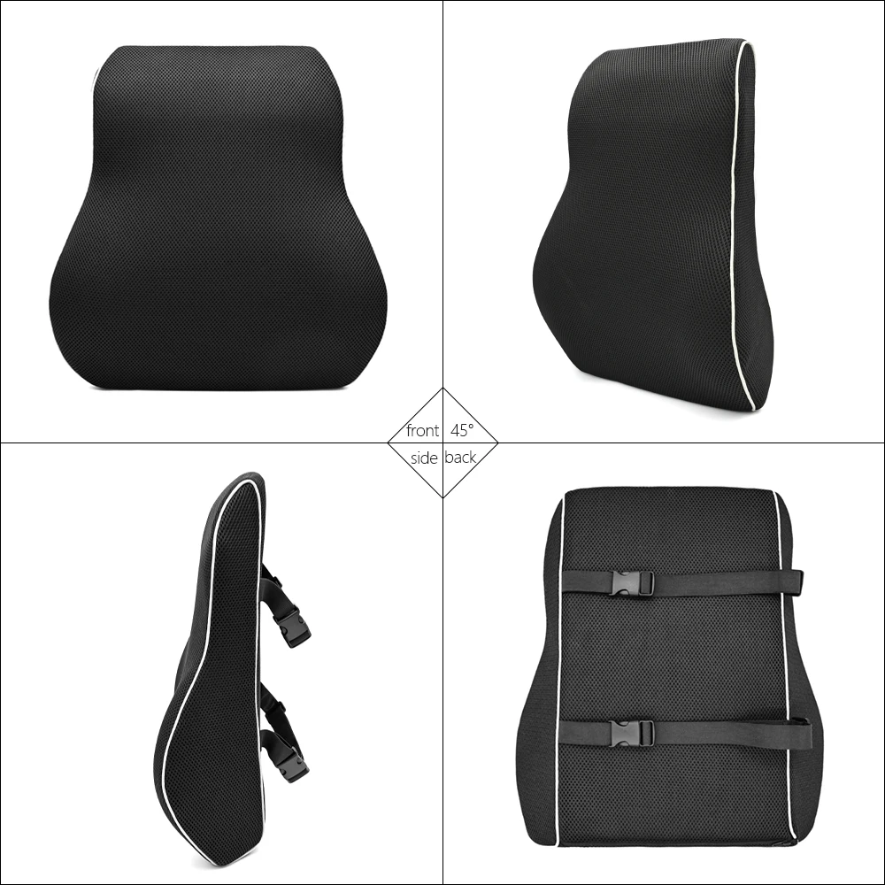 Non-Slip Lumbar Support Pillow Memory Foam Car Seat Waist Cushion For Office Home Car memory foam cushion