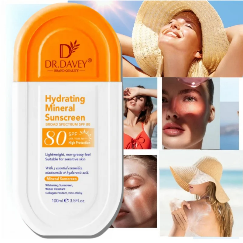 FACE & BODY SUNBLOCK Hydrating Mineral Sunscreen SPF80 Sunscreen Isolation UV Protection Refreshing Non-Greasy Full Body Suitabl