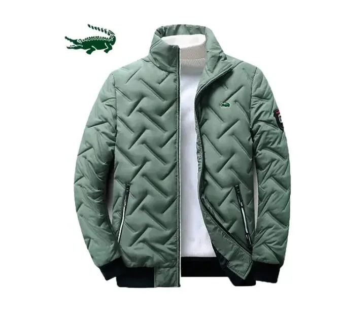 

cartelo crocodile embroidery Brand Men's Jacket Solid Casual Thickened Jacket Stand Collar Cold proof Large Cushion Men's Loose