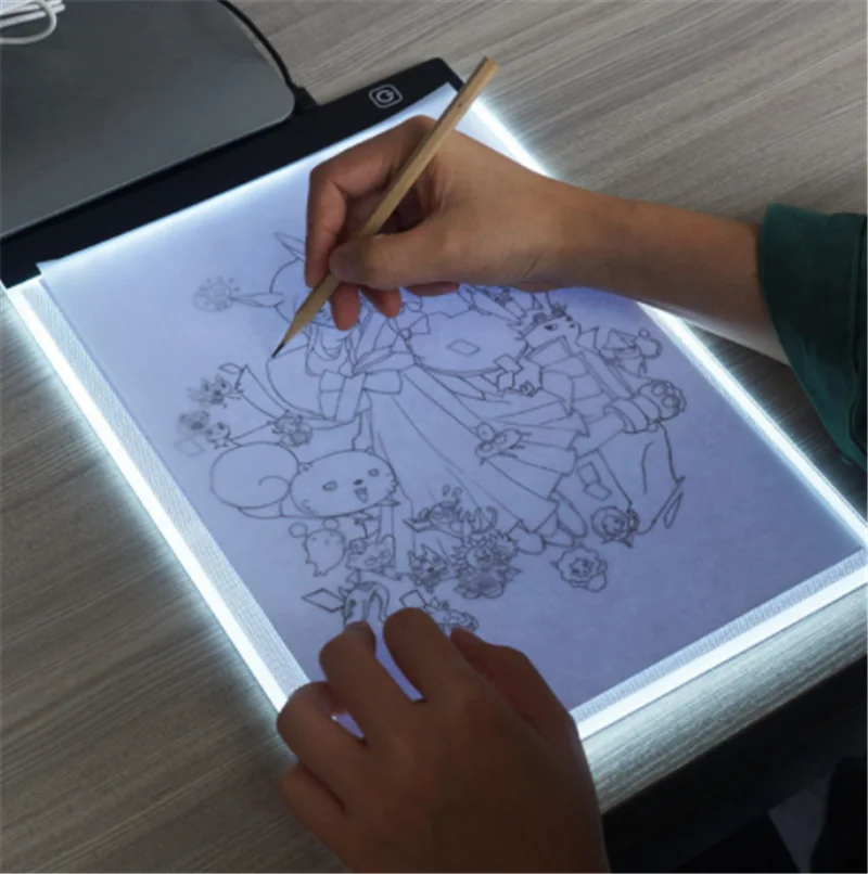 LED Copying Table Children Drawing Board Transparent Copying Table Adjustable Brightness Night Light Notebook 2