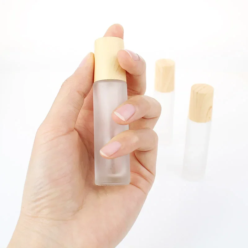 6/10pcs 10ml Thick Glass Roll On Perfume Bottle with Stainless Steel Roller Ball for Essential Oil Refillable Roll On Bottle
