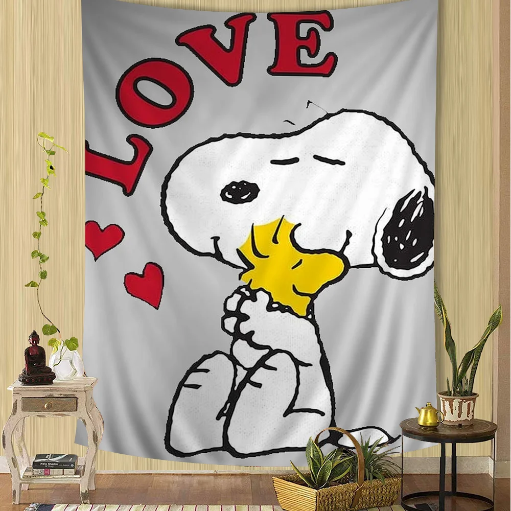 Kawaii Cartoon Comics S-Snoopy Cartoon Tapestry Art Science Fiction ...