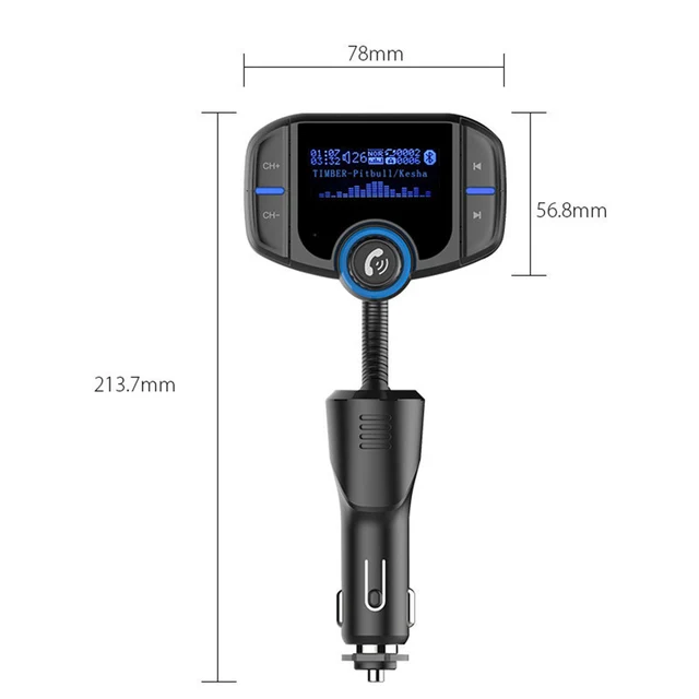 (Upgraded Version) Sumind Car Bluetooth FM Transmitter, Wireless Radio  Adapter Hands-Free Kit with 1.7 Inch Display, QC3.0 and Smart 2.4A USB  Ports