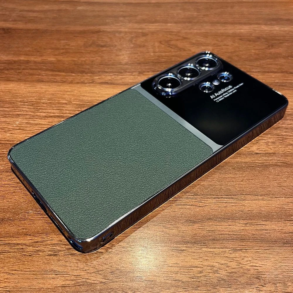 Luxurious Electroplated Leather Phone Case - All-Inclusive Shockproof Back Cover