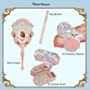 Flower Knows Makeup Set Mermaid Eyeshadow Palette Matte Swan Setting Powder Strawberry Violet Mirror Hair Clip 4Pcs Kit 4
