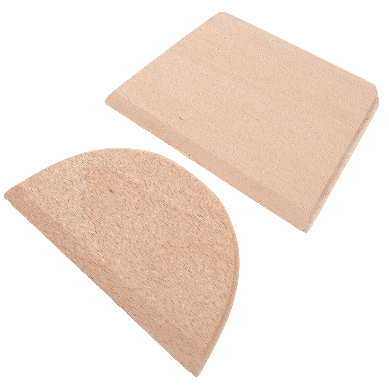 

2 Pcs Baking Tool Wooden Dough Slicer Semicircle Kitchen Gadget Scraper Bamboo Pastry