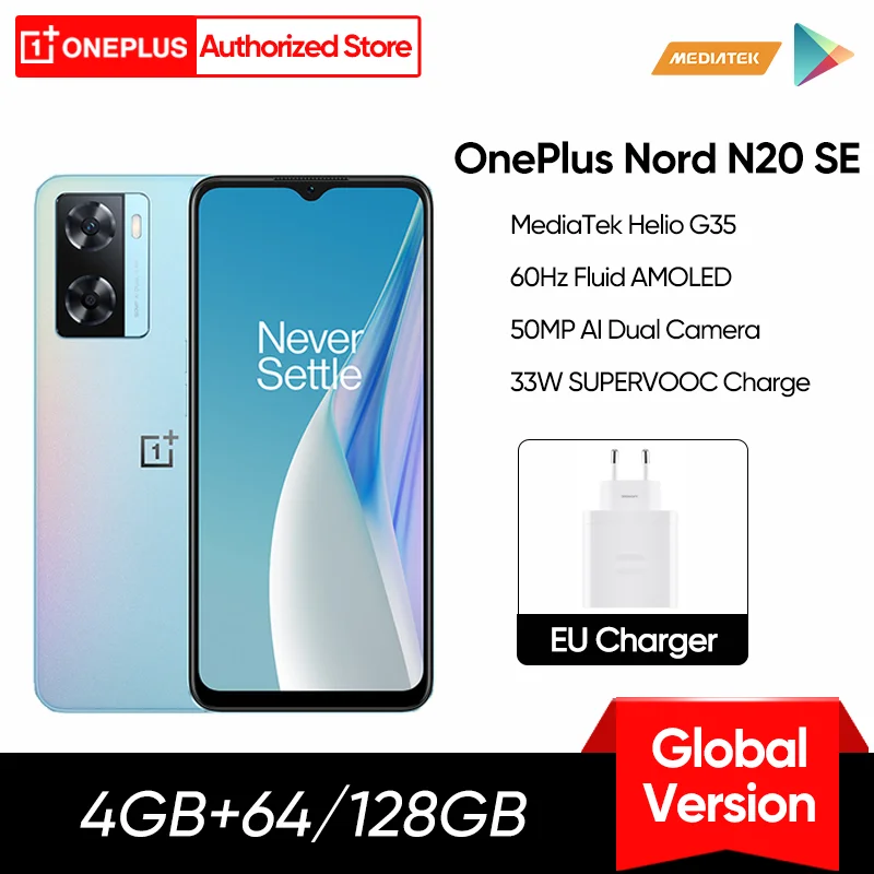 

Global Version OnePlus Nord N20 SE N 20 Smartphone 4GB 64GB 33W SUPERVOOC Charge 5000mAh 50MP Dual Camera Mobile Phone