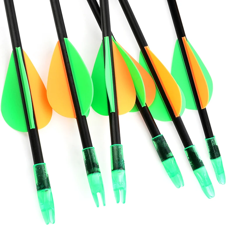 6/12pcs Archery Sucker Arrow ID 6mm For Children's Archery Practice Fiberglass Shaft Kid Sucker Cup Arrowshead Shooting Game