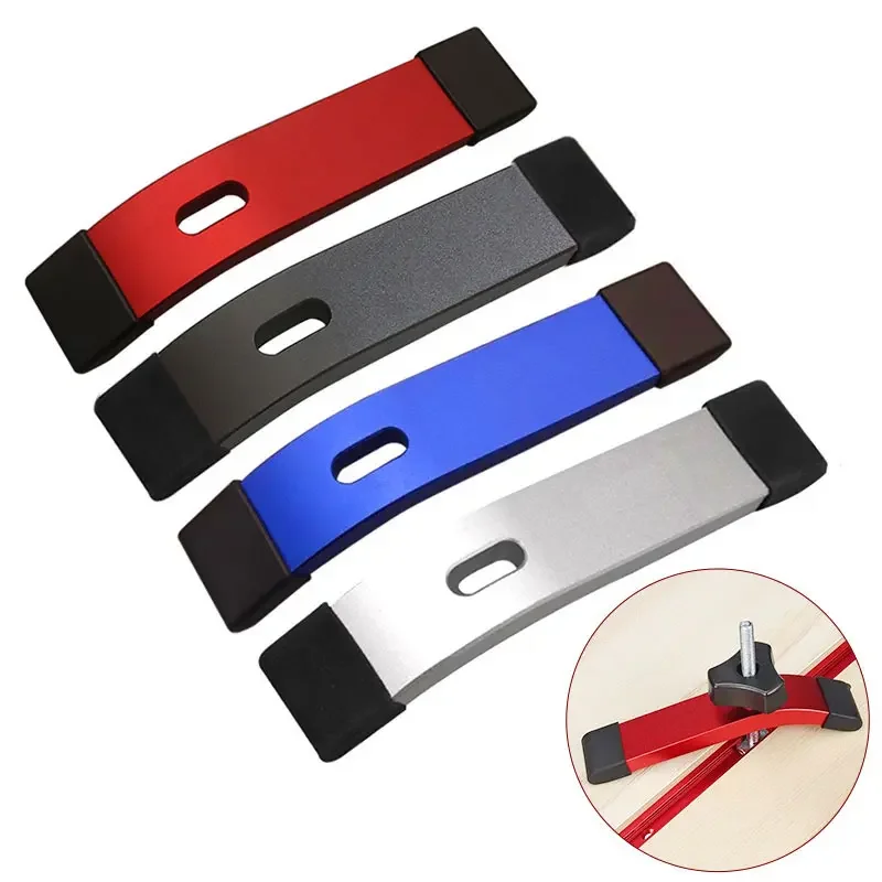 Woodworking Metal Hold Down Clamp T-shape Pressure Plate DIY Slotting Pressboard Table Saw Reversing T-slot Carpentry Tool