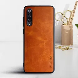 Luxury Vintage Leather Phone Case Cover for Mi 10 Ultra (Yellow)