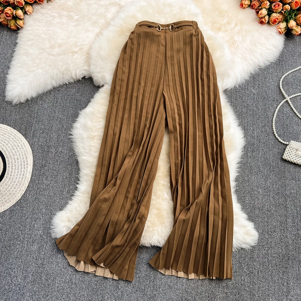 

Pleated Wide Leg Pants Women's 2022 Spring New Korean High Waist Slim Vertical Pants Versatile Casual Pants