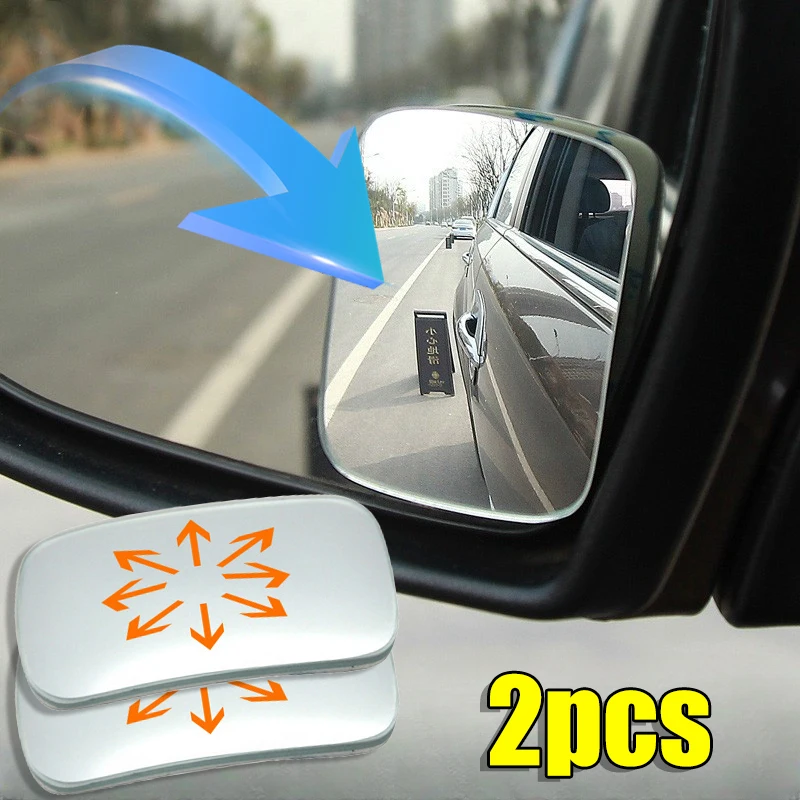 

2Pcs Universal Car Blind Spot Mirror Frameless 360 Degree Wide Angle Telescopic Inspection Parking Mirror Car Accessories