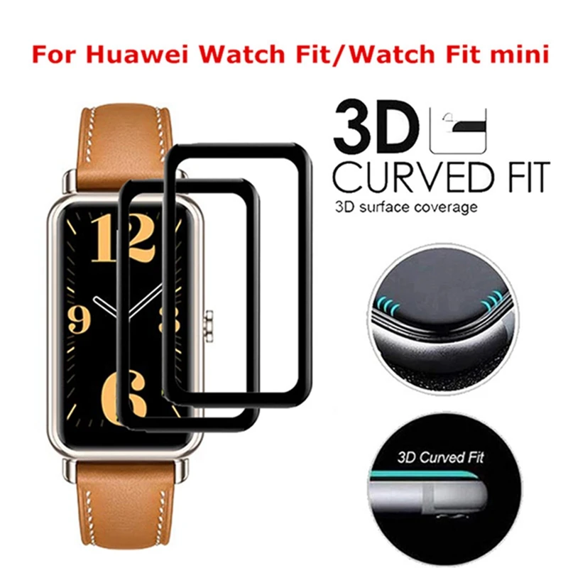 1/2PCS 3D Curved Tempered Glass For Huawei Watch Fit Mini Screen Protector for huawei watch fit/watch fit mini Protective Glass