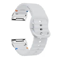 Versatile Silicone Smartwatch Strap, QuickFit Adjustment, Multiple Sizes - Fenix 8 51mm (Gray silver)