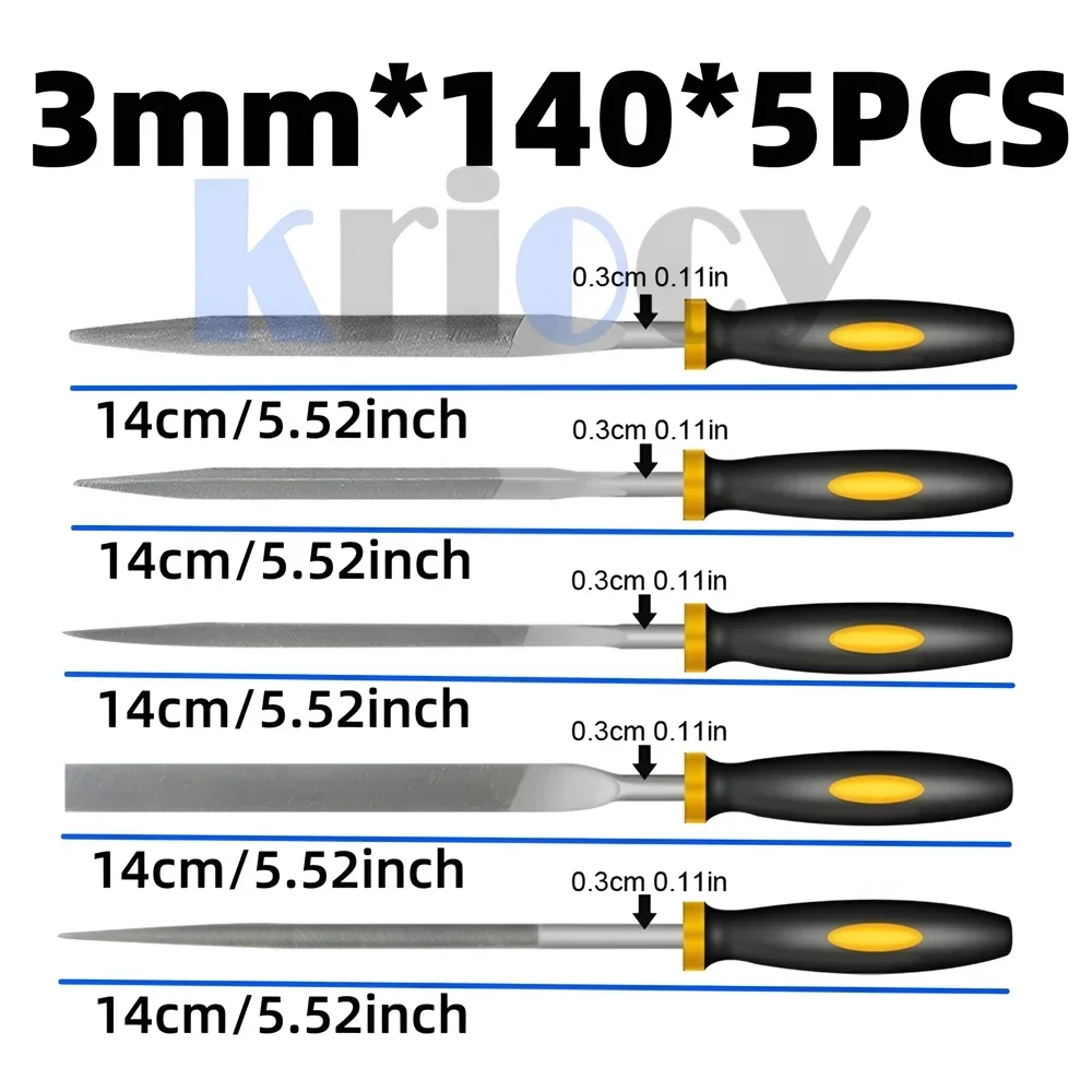 5 adet Alaşımlı Çelik Dosya Seti Hassas Yuvarlak Yarım Yuvarlak Düz Kare Üçgen El Dosyaları Çelik Törpü İğne Dosyalama Ağaç İşleme Dosyası