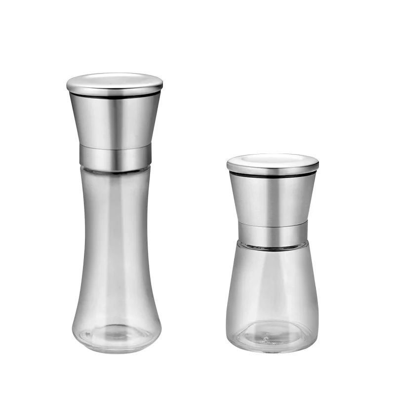 1 piece of pepper grinder, kitchen household 304 stainless steel grinding bottle, manual freshly ground sea salt and black peppe