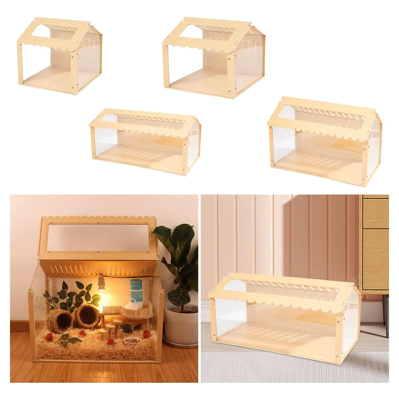 Hamster Hideout, Wooden Exercise Toy Tunnel, Assemble Shed with Fan, Mice, Rat Hamster Hideout, Wooden Exercise Toy Tunnel, Assemble Shed with Fan, Mice, Rat