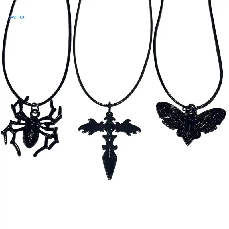 

Charm Clavicle Chain Hip Hop Moth PU Rope Necklace Jewelry Gift Party