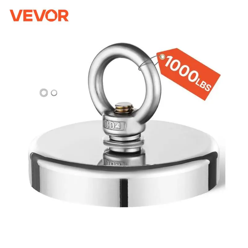 VEVOR Fishing Magnet Pulling Force Super Strong Neodymium Fishing Magnet Rare Earth with Handle Diameter