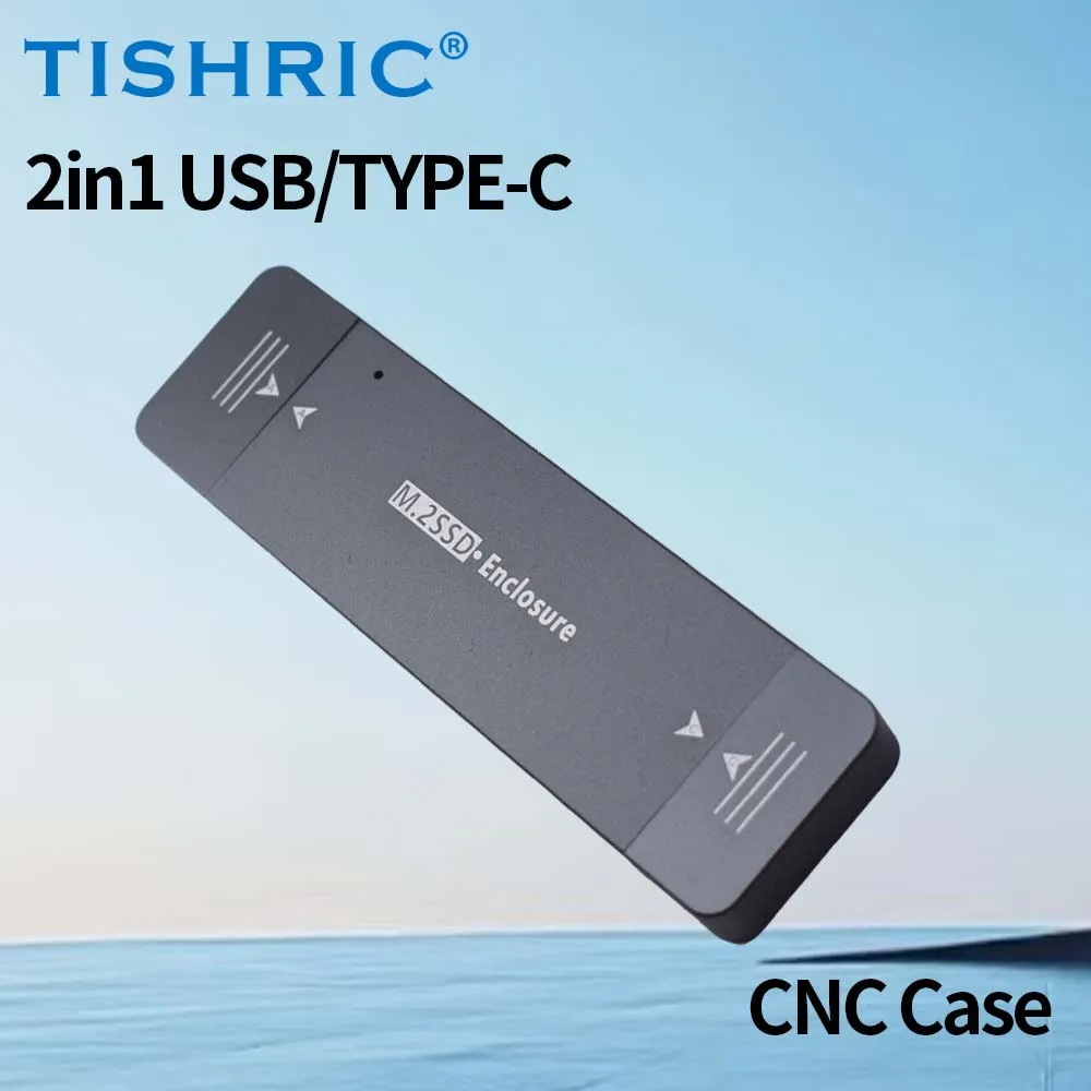 TISHRIC NVME Enclosure NGFF SSD Case for Hard Drive 1.8Inch External Case USB3.0 Type-C M2 Ngff NVMe 2230/42 SSD with for Laptop